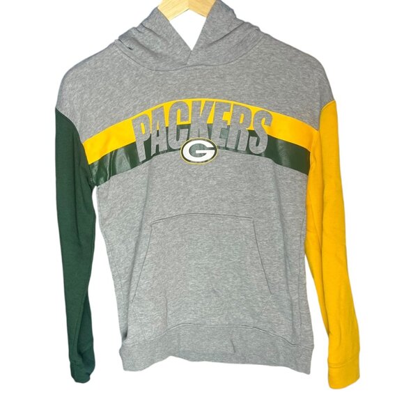 Nike Other - Nike Boy's M Green Bay Packers Hoodie Sweatshirt Gray Green Gold Colorblock NFL